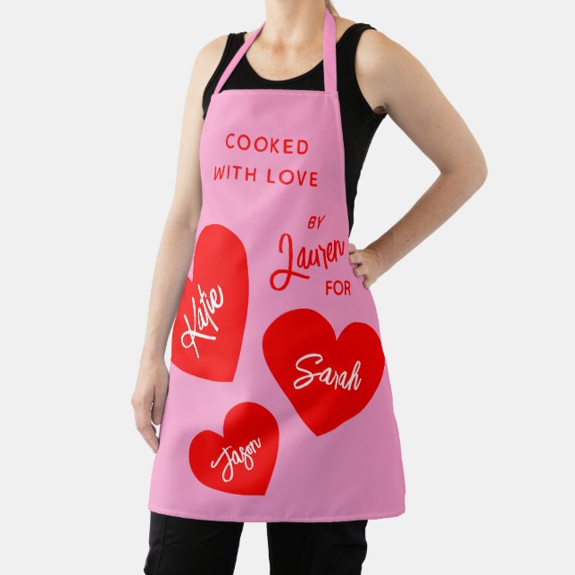 Tablier Cuit Avec Amour Personnalisé Rose (Insitu)