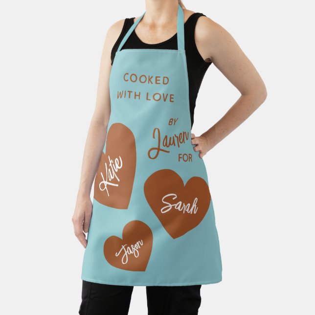 Tablier Cuit Avec Amour Personnalisé Soft Turquoise (Insitu)