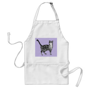 Tablier Cuite Tabby Chat Aquarelle Art Cuisine Apron