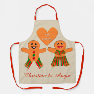 Tablier Cume Noël Gingerbread Couple Custom