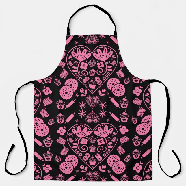Tablier Cupcake Baking Folk Art (Recto)