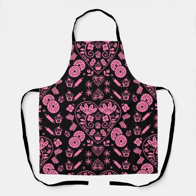 Tablier Cupcake Baking Folk Art (Recto)