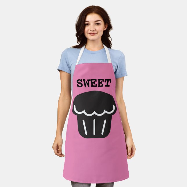 TABLIER CUPCAKE MUFFIN CUISINE ROSE APRON (Porté)