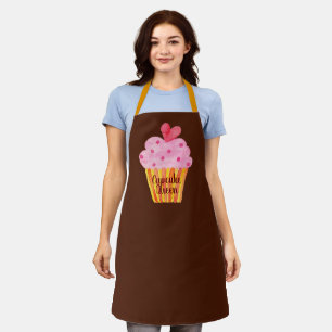 Tablier Cupcake NAME cuire aquarelle personnalisée tablie