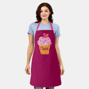 Tablier Cupcake NAME cuire aquarelle personnalisée tablie