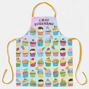 Tablier Cupcakes Monogramme Goodies sucrées et sucrées