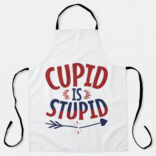 Tablier Cupidon est stupide anti-Saint Valentin célibatair (Recto)