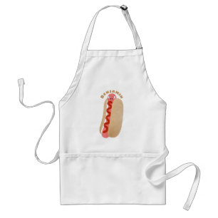 Tablier Curieux hot dog Weiner dessin animé