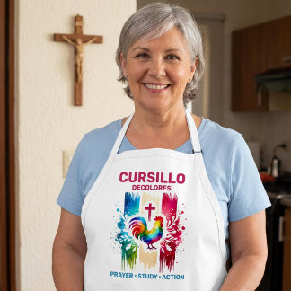 Tablier Cursillo DeColores Rooster & Cross Brush Strokes
