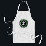 Tablier Custom Anchor & Rope Captain Boat or Name Forest<br><div class="desc">A Custom Naval Anchor and Rope Design with Personalized Captain or other Title and Your Boat Name or other custom text in Forest Green on an Adult BBQ Chef Apron. Makes a great gift and conversation piece for any occasion.</div>