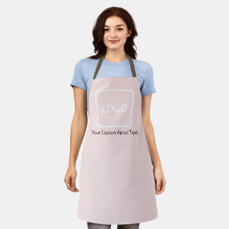 Tablier Custom Apron Blush Pink Business Logo Personalized