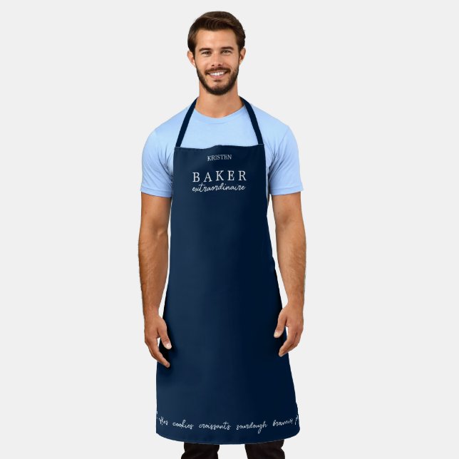Tablier Custom Baker Extraordinaire Navy Large (Porté)