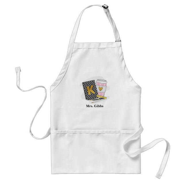 Tablier Custom Black Kindergarten Enseignant Art Baking (Devant)