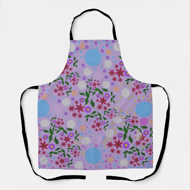 Tablier Custom Cute Kidcore Confetti Floral & Vine Pattern (Recto)
