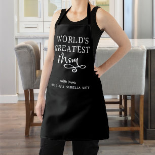 Tablier Custom Gift World's Greatest Mom, Black and White,