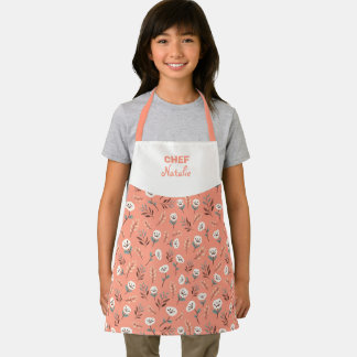 Tablier Custom Kids Apron – White Poppies
