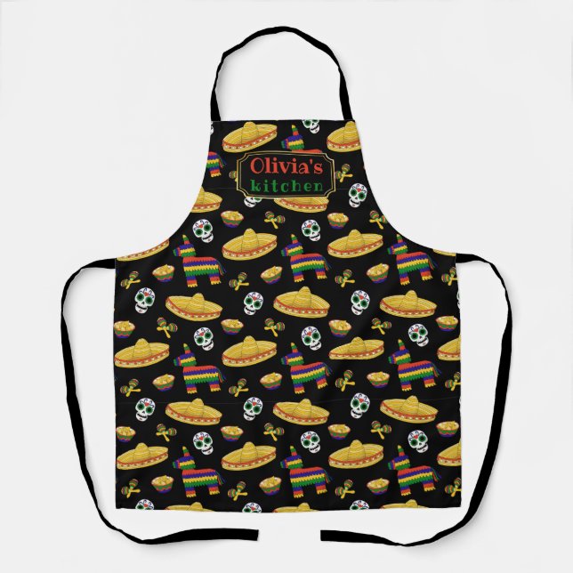 Tablier Custom Mexican Fiesta & Día de Muertos Apron (Recto)