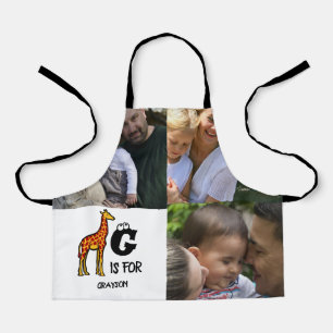 Tablier Custom monogram G is for Giraffe cute giraffes