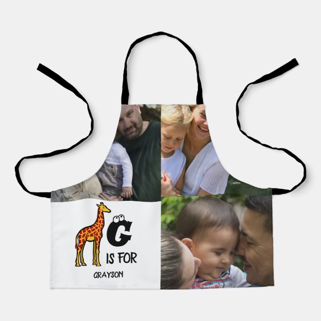 Tablier Custom monogram G is for Giraffe cute giraffes (Recto)
