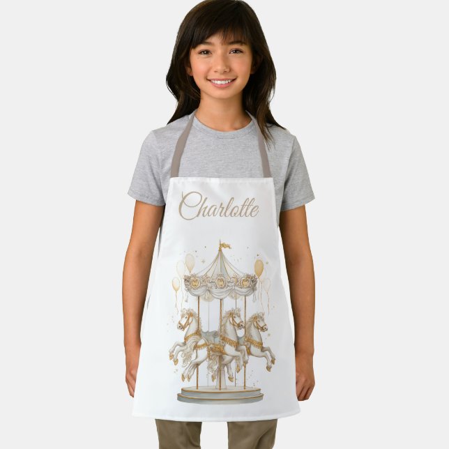 Tablier Custom Name Kids Apron | Carousel Magic (Insitu)