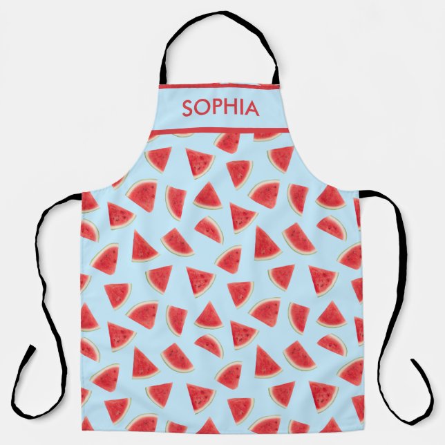 Tablier Custom Realistic Watermelon Slice Summer Pattern (Recto)