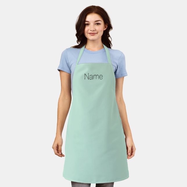 Tablier Customiser personnaliser NOM monogramme vert (Porté)