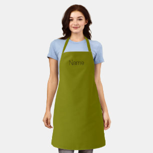 Tablier Customiser personnaliser NOM monogramme vert olive