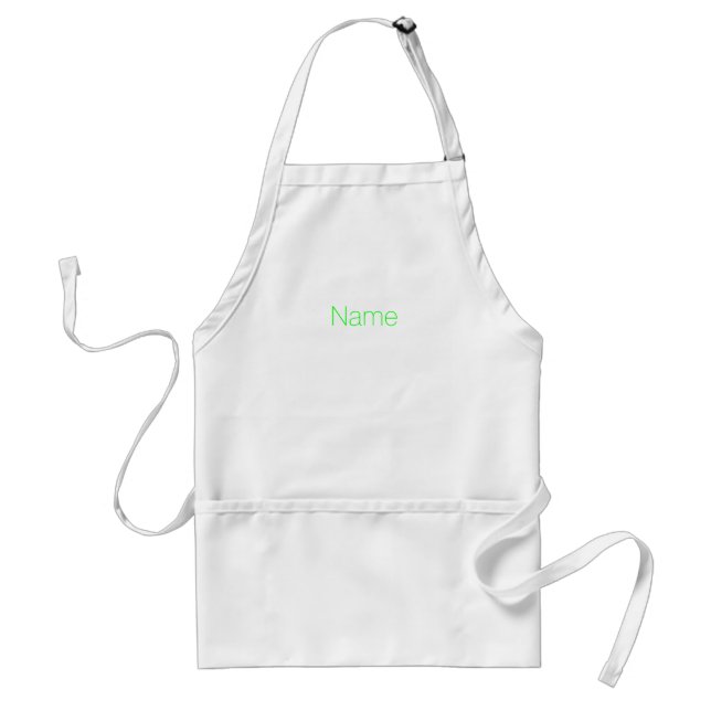 Tablier Customize personalize NAME monogram neon green (Devant)