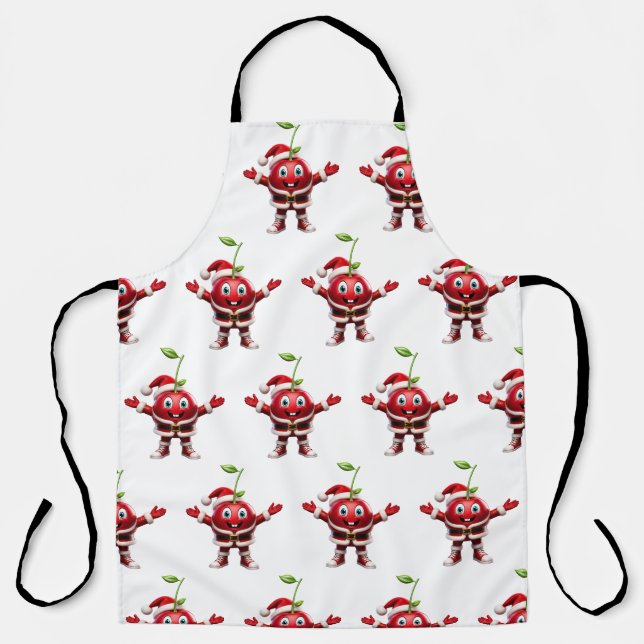 Tablier Cute 3D Christmas Cherry Fruit Pattern Apron (Recto)