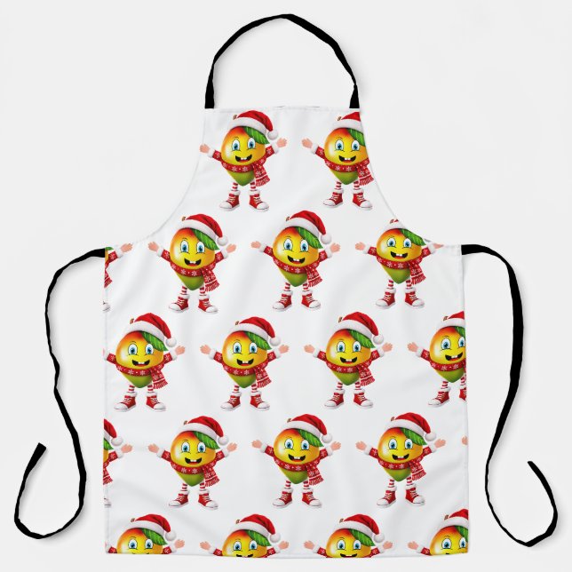 Tablier Cute 3D Christmas Mango Fruit Pattern Personalized (Recto)