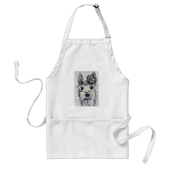 Tablier Cute Alpacca Llama Aquarelle Art Cuisine Apron (Devant)