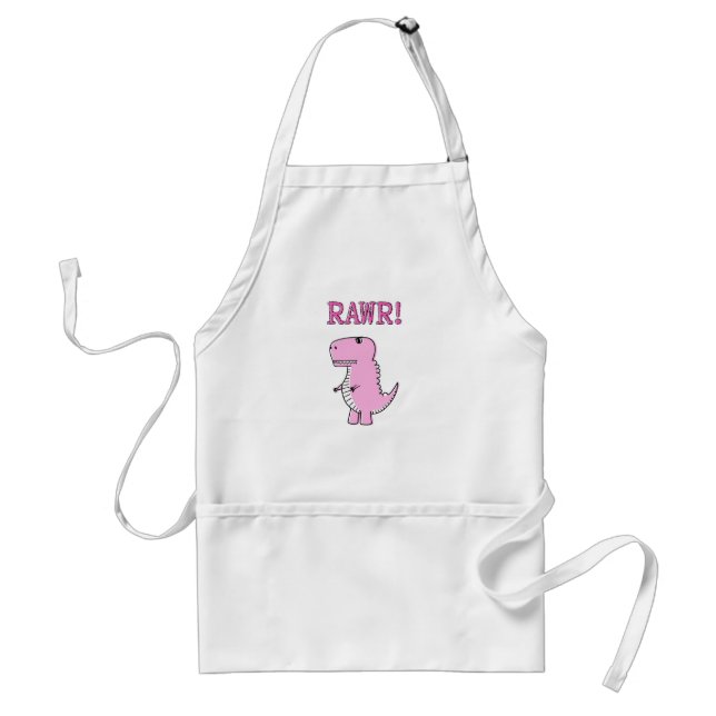 Tablier Cute And Angry Pink Cartoon T-Rex Dinosaur (Devant)