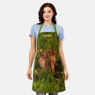 Tablier Cute Baby Chipmunks Animal Art Personnalisé