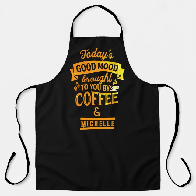Tablier Cute Barista Coffee Apron - Personalized Cafe (Recto)
