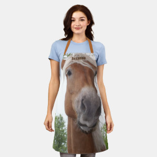 Tablier Cute Belge Brouillon Cheval Visage Personnalisé