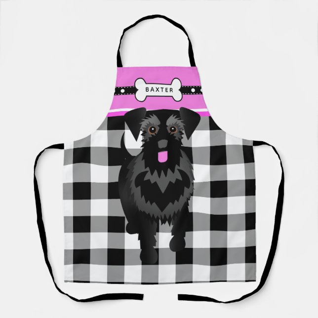 Tablier Cute Black Giant ou Standard Schnauzer Apron (Recto)