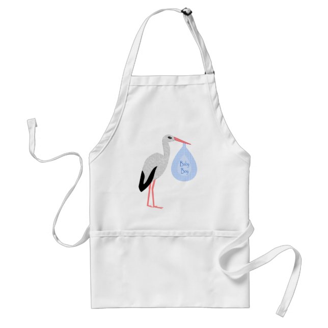 Tablier Cute Blue Baby Boy Stork (Devant)
