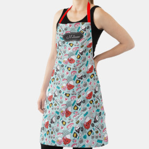 Tablier Cute Blue Sushi Motif Apron