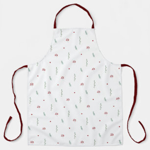 Tablier Cute Botanical Winter Christmas Pattern Apron