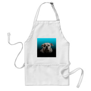 Tablier Cute Boxer Dog w Blue Black Gradient arrière - pla