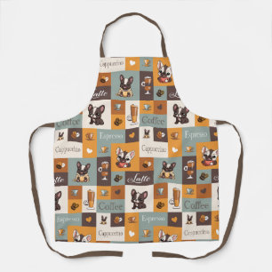 Tablier Cute Bulldog Coffee Love