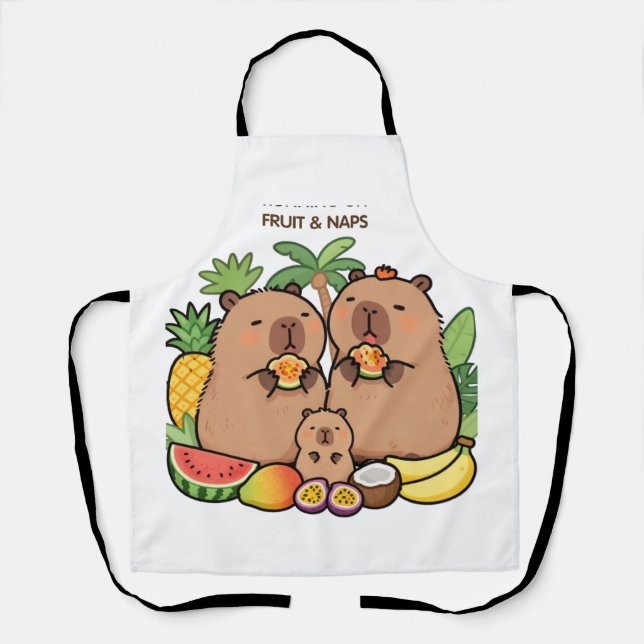 Tablier Cute Capybara Fruit & Naps | Capybara Heur (Recto)