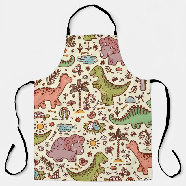 Tablier Cute Cartoon Dinosaur Motif Vintage (Recto)