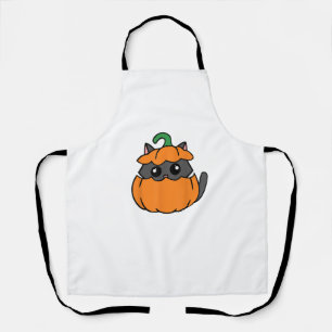 Tablier Cute Chat Orange Citrouille - Kitty Octobre Automn