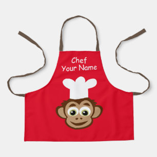 Tablier Cute chef singe caricature coin cuisine pour enfan