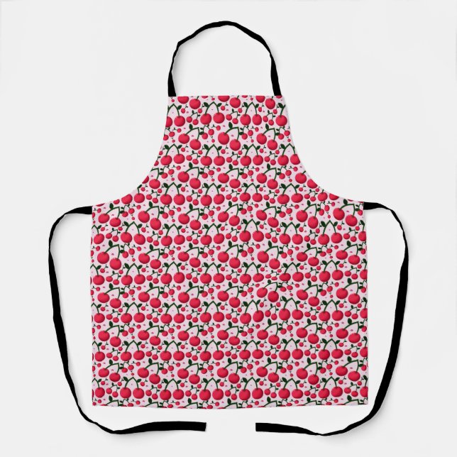 Tablier Cute Cherry Pattern Aesthetic | Red Cherry Seamles (Recto)