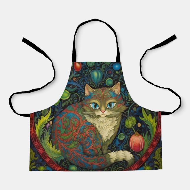 Tablier Cute Cheshire Chat style Art nouveau (Recto)