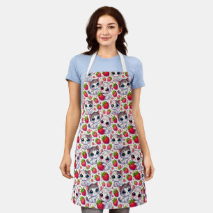 Tablier Cute Chibi Chats et fraises Apron - Adorable
