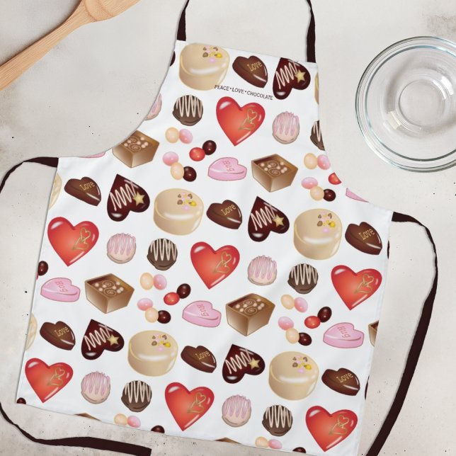 Tablier Cute Chic Paix Amour Chocolat Candy Heart (Créateur téléchargé)