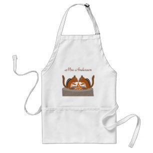 Tablier Cute Chipmunks Mariage de automne personnalisé